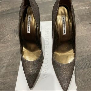 MANOLO BLAHNIK SILVER & GOLD WOMENS HEEL SIZE EU 42 / US 11